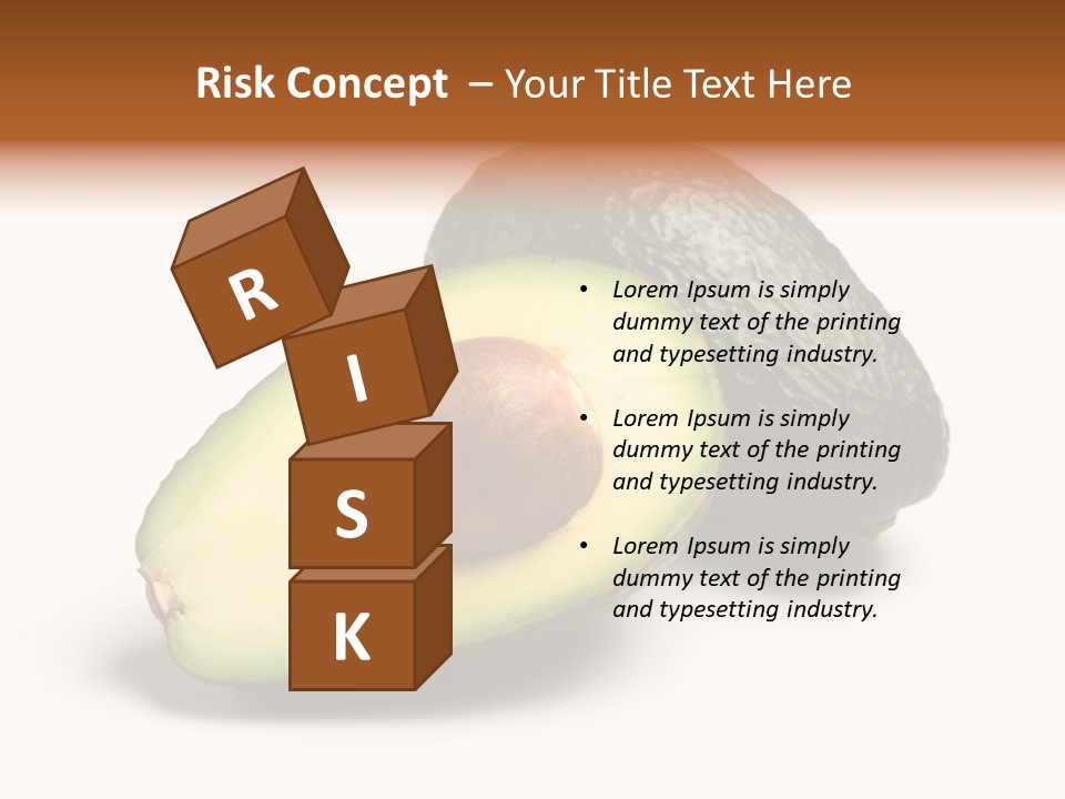 Whole And Half Avocados Isolated On White Background PowerPoint Template