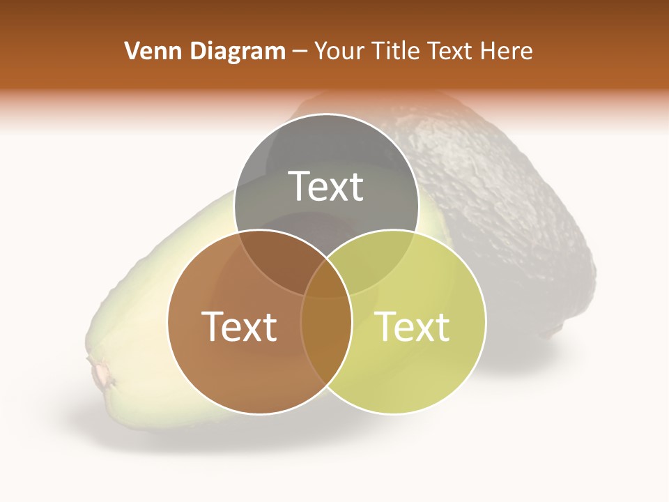 Whole And Half Avocados Isolated On White Background PowerPoint Template