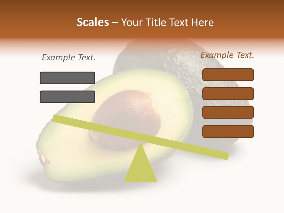 Whole And Half Avocados Isolated On White Background PowerPoint Template