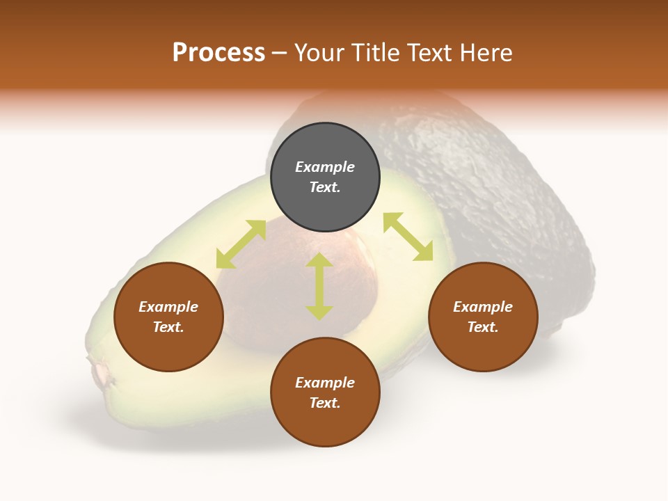 Whole And Half Avocados Isolated On White Background PowerPoint Template