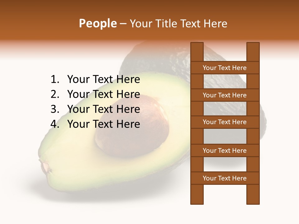 Whole And Half Avocados Isolated On White Background PowerPoint Template