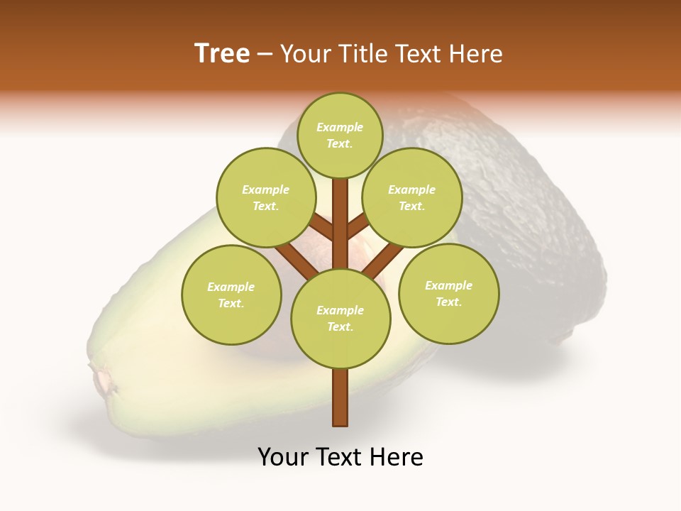 Whole And Half Avocados Isolated On White Background PowerPoint Template