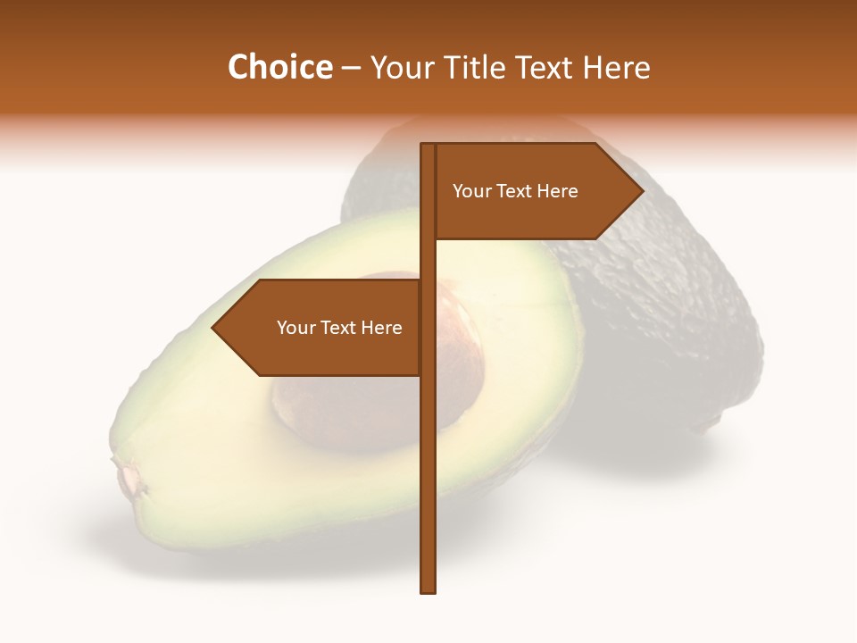 Whole And Half Avocados Isolated On White Background PowerPoint Template