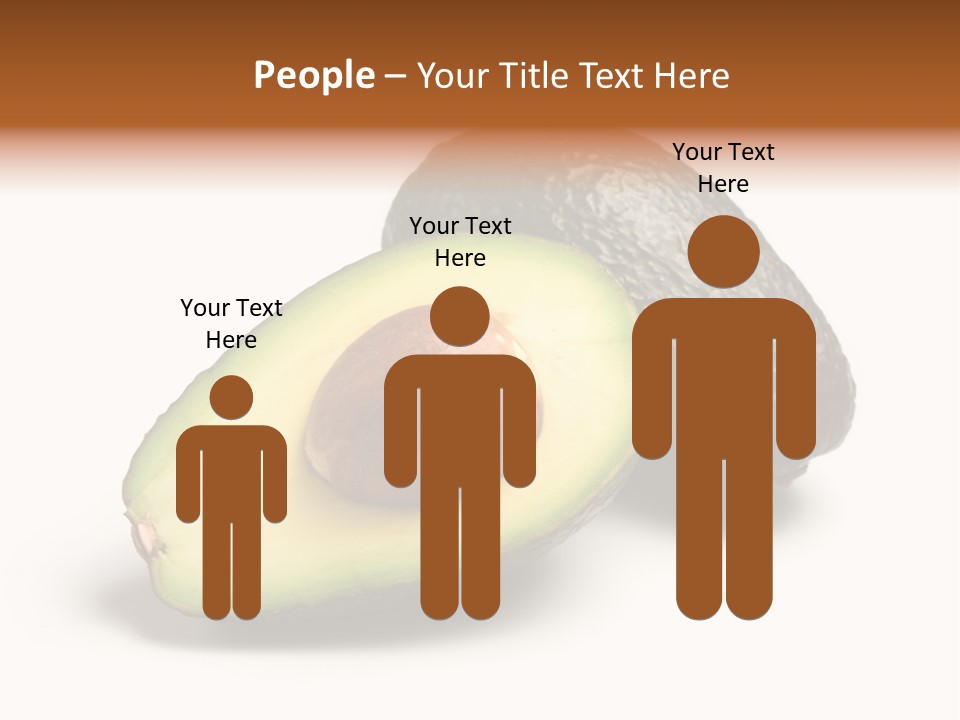 Whole And Half Avocados Isolated On White Background PowerPoint Template