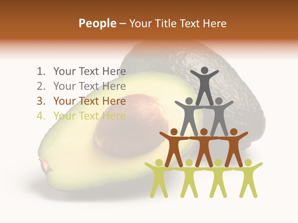 Whole And Half Avocados Isolated On White Background PowerPoint Template