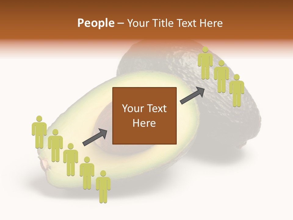 Whole And Half Avocados Isolated On White Background PowerPoint Template