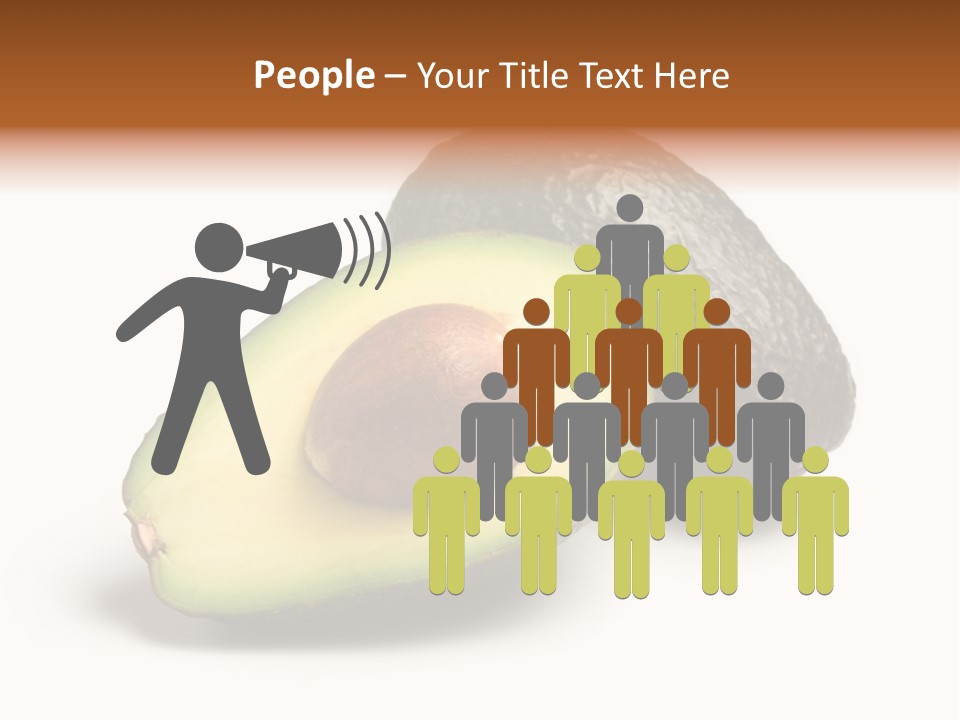 Whole And Half Avocados Isolated On White Background PowerPoint Template