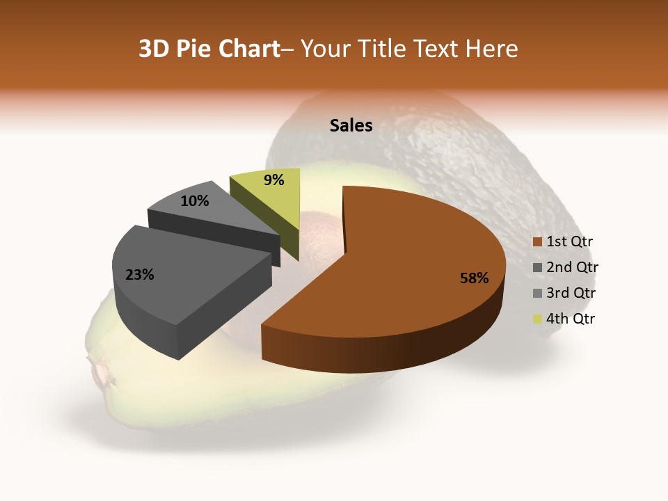 Whole And Half Avocados Isolated On White Background PowerPoint Template