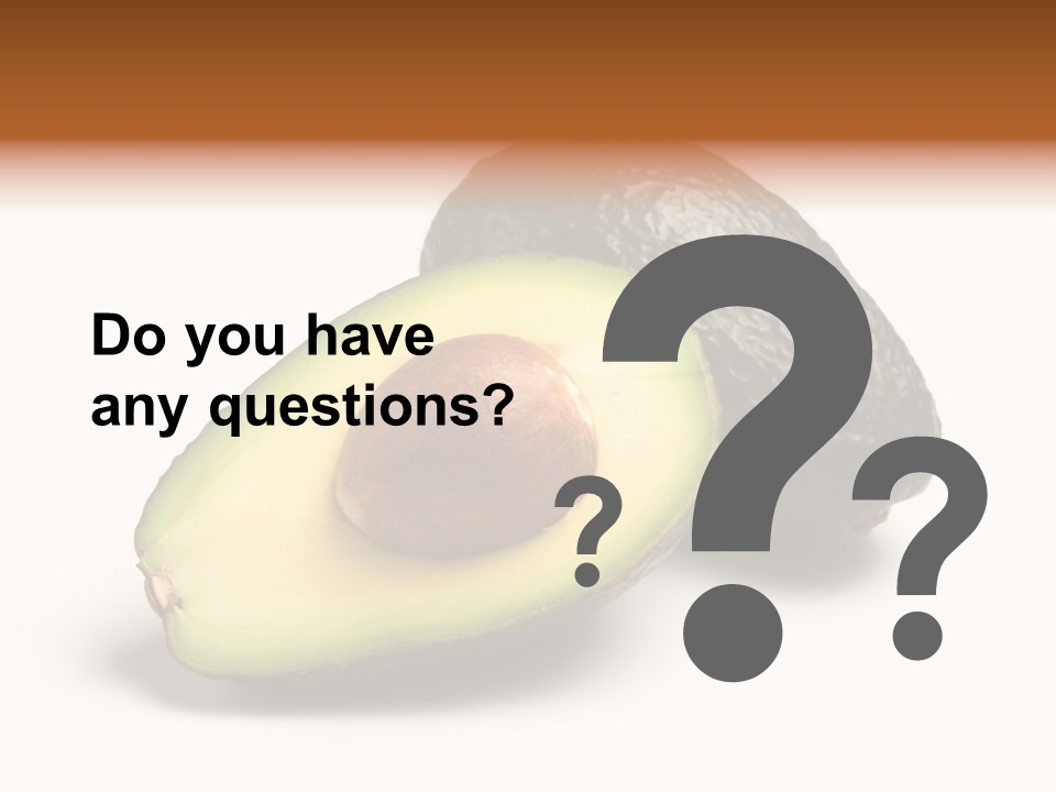 Whole And Half Avocados Isolated On White Background PowerPoint Template