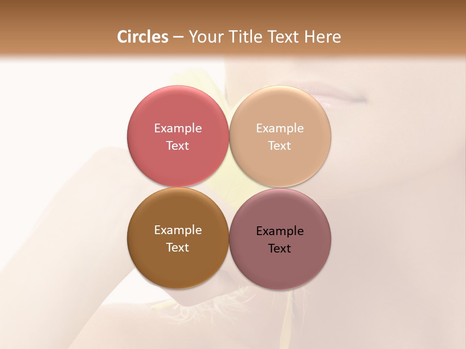 Portrait Of Girl With Yellow Feathers Over White Background PowerPoint Template