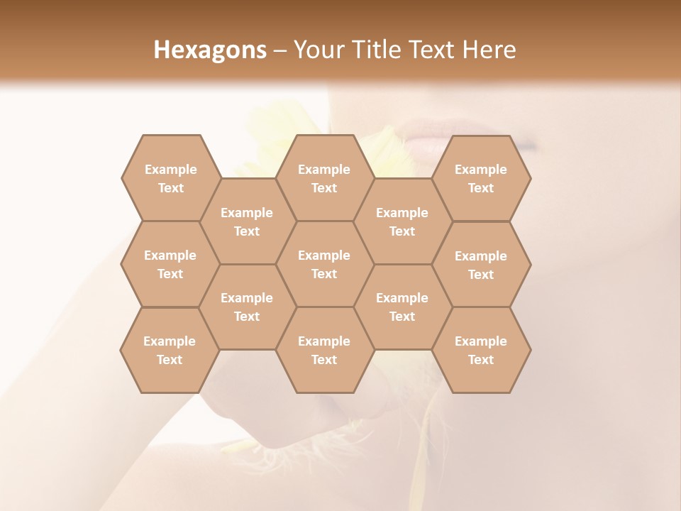 Portrait Of Girl With Yellow Feathers Over White Background PowerPoint Template