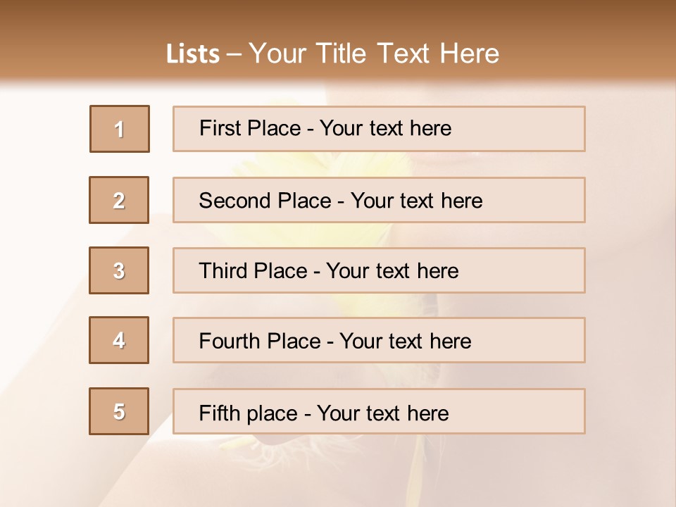 Portrait Of Girl With Yellow Feathers Over White Background PowerPoint Template