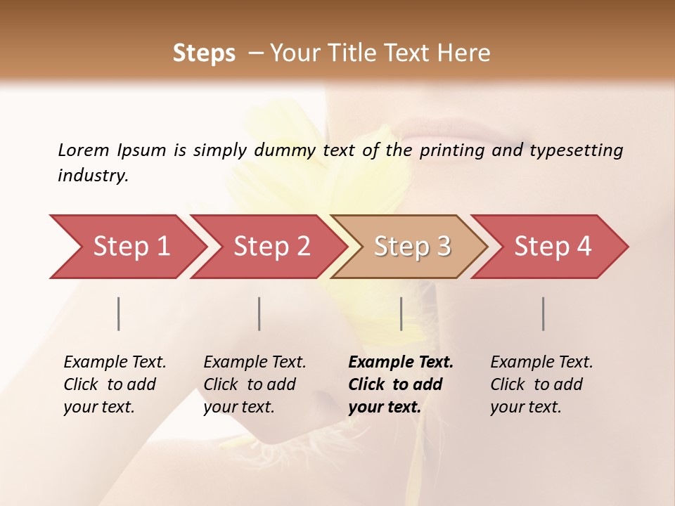 Portrait Of Girl With Yellow Feathers Over White Background PowerPoint Template