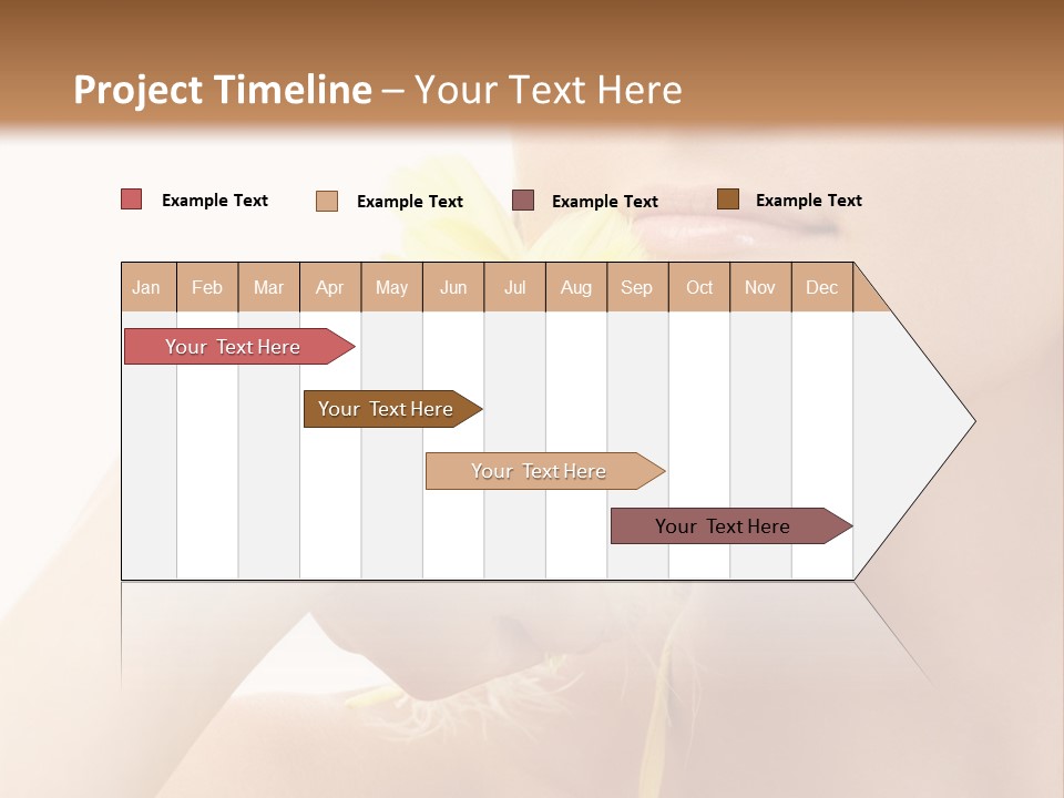 Portrait Of Girl With Yellow Feathers Over White Background PowerPoint Template