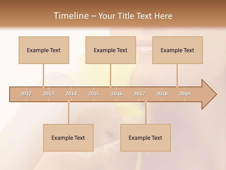 Portrait Of Girl With Yellow Feathers Over White Background PowerPoint Template