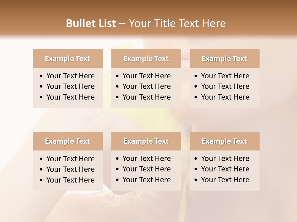 Portrait Of Girl With Yellow Feathers Over White Background PowerPoint Template