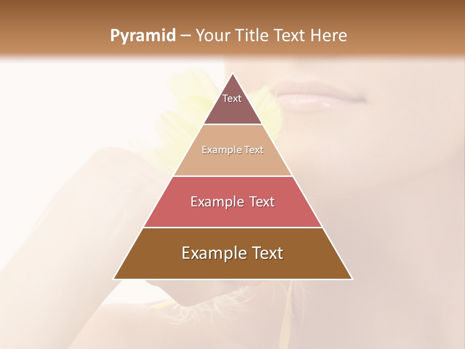 Portrait Of Girl With Yellow Feathers Over White Background PowerPoint Template