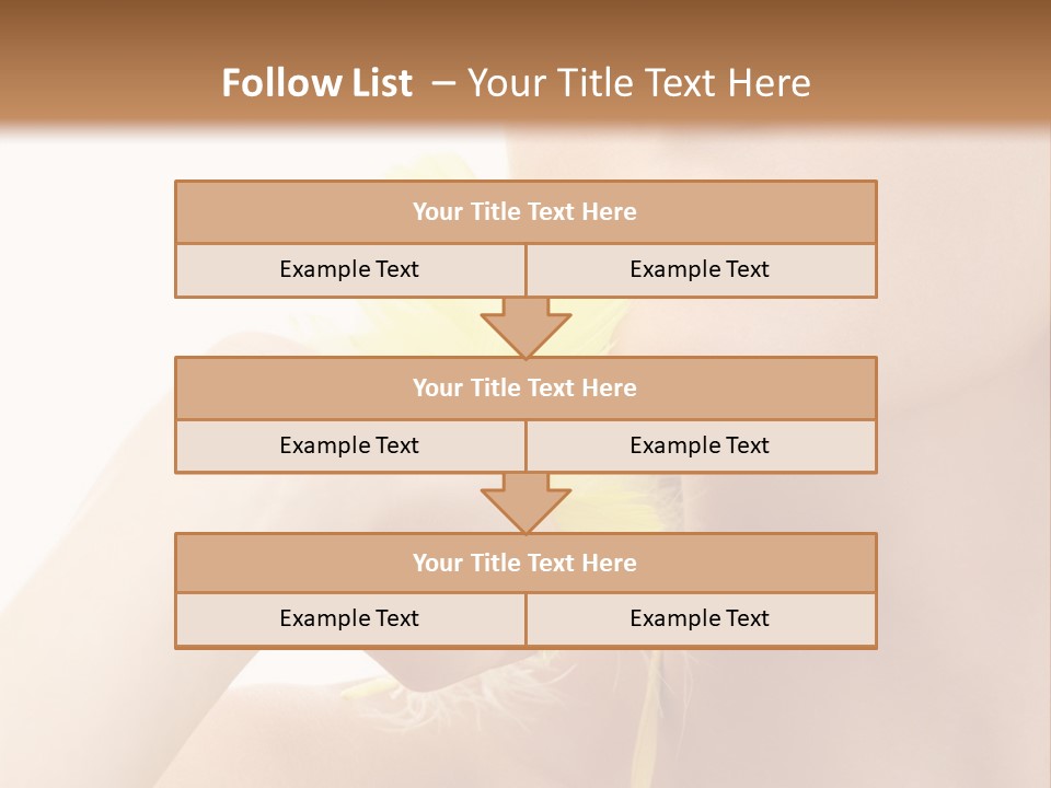 Portrait Of Girl With Yellow Feathers Over White Background PowerPoint Template