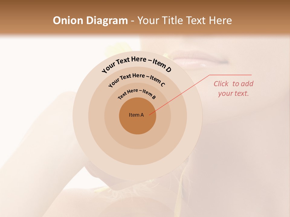 Portrait Of Girl With Yellow Feathers Over White Background PowerPoint Template