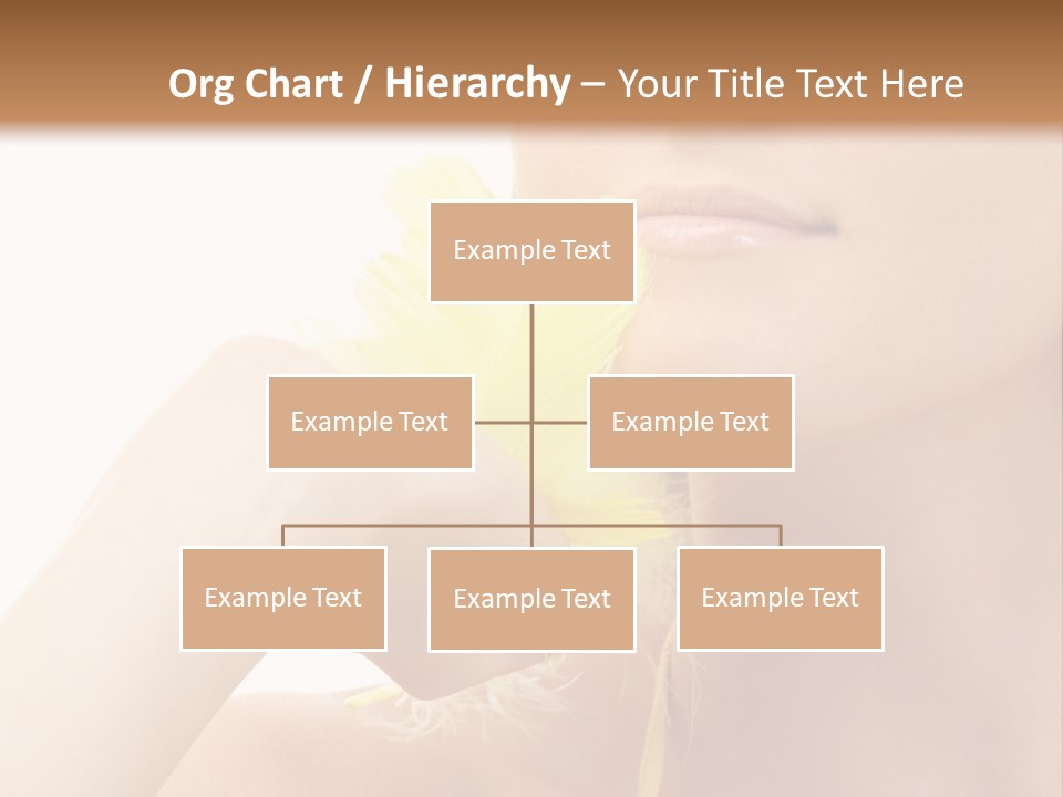 Portrait Of Girl With Yellow Feathers Over White Background PowerPoint Template