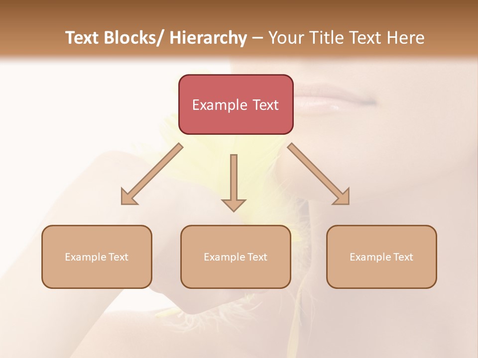 Portrait Of Girl With Yellow Feathers Over White Background PowerPoint Template