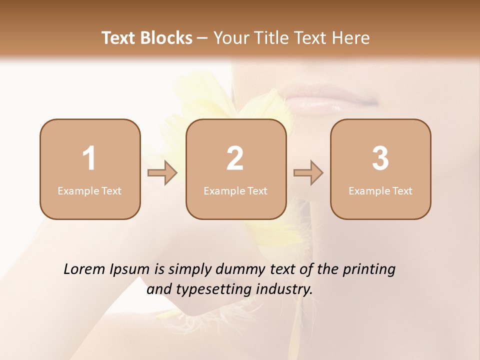 Portrait Of Girl With Yellow Feathers Over White Background PowerPoint Template