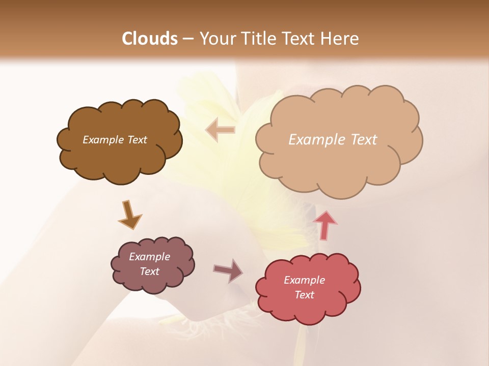 Portrait Of Girl With Yellow Feathers Over White Background PowerPoint Template