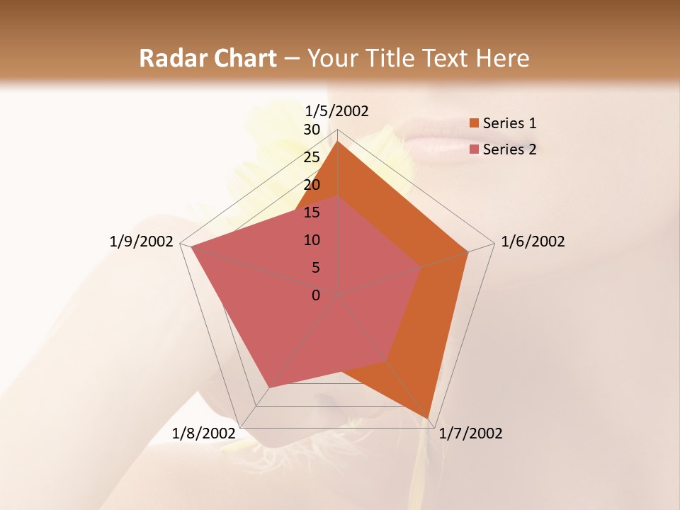 Portrait Of Girl With Yellow Feathers Over White Background PowerPoint Template