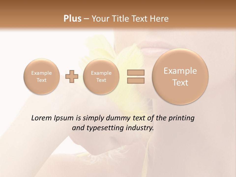 Portrait Of Girl With Yellow Feathers Over White Background PowerPoint Template