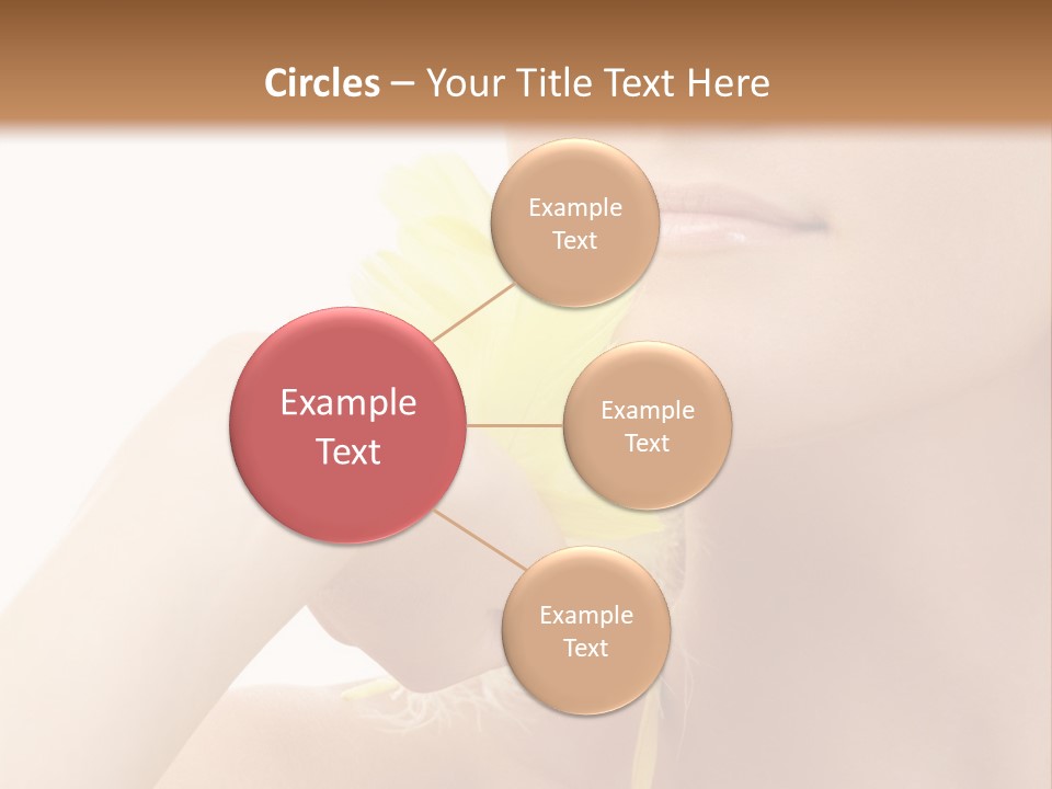 Portrait Of Girl With Yellow Feathers Over White Background PowerPoint Template