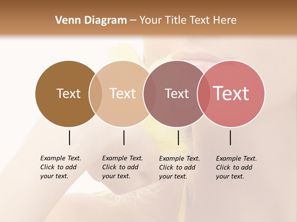 Portrait Of Girl With Yellow Feathers Over White Background PowerPoint Template