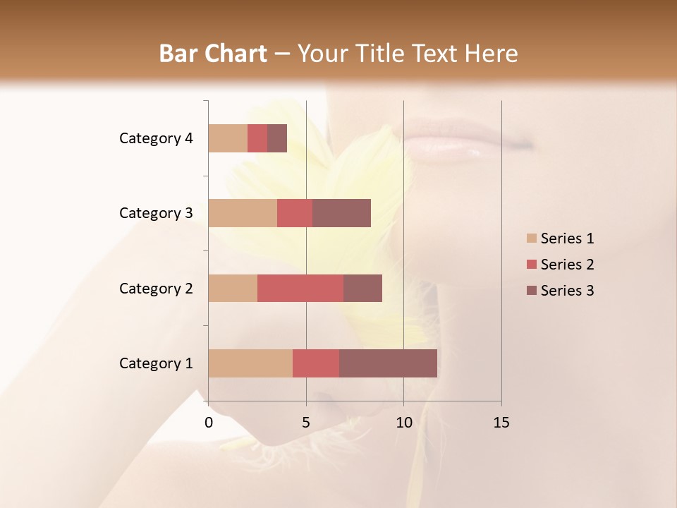 Portrait Of Girl With Yellow Feathers Over White Background PowerPoint Template