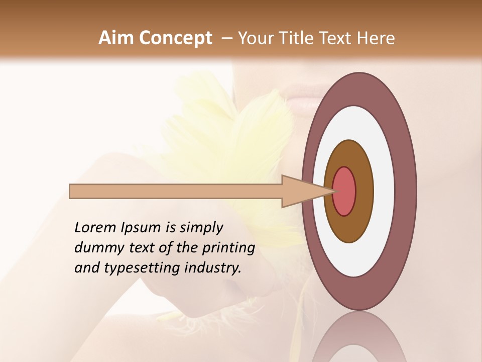 Portrait Of Girl With Yellow Feathers Over White Background PowerPoint Template