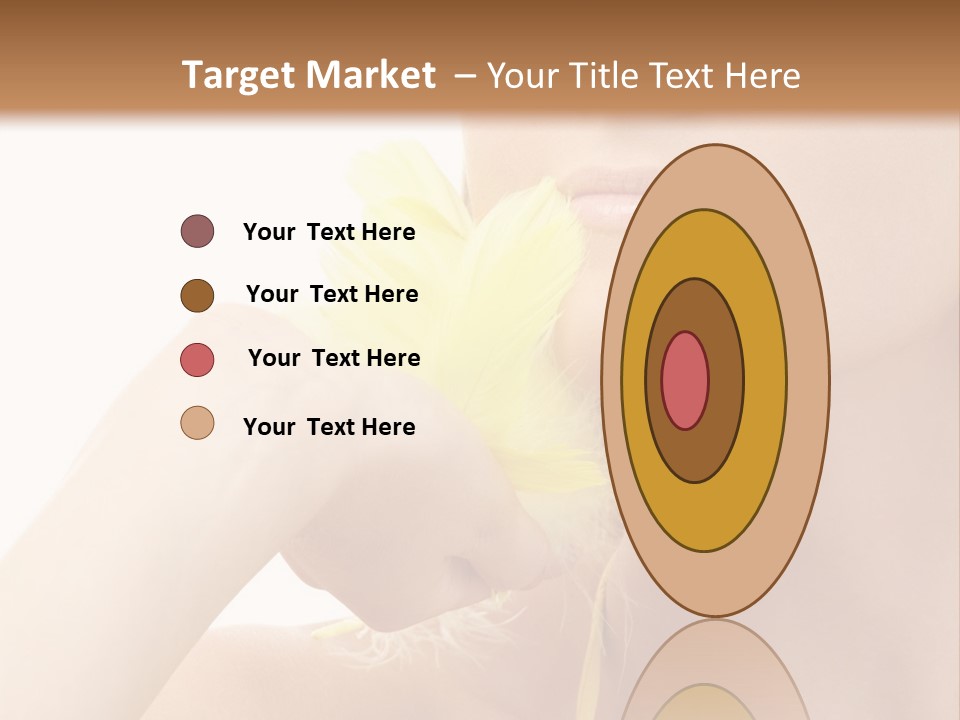 Portrait Of Girl With Yellow Feathers Over White Background PowerPoint Template