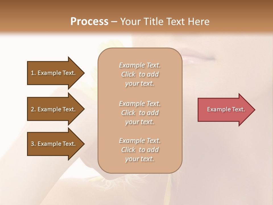 Portrait Of Girl With Yellow Feathers Over White Background PowerPoint Template