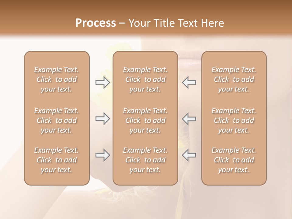 Portrait Of Girl With Yellow Feathers Over White Background PowerPoint Template