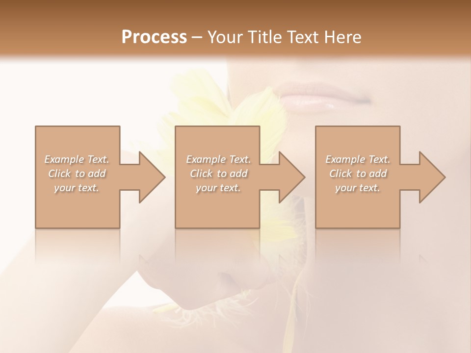 Portrait Of Girl With Yellow Feathers Over White Background PowerPoint Template