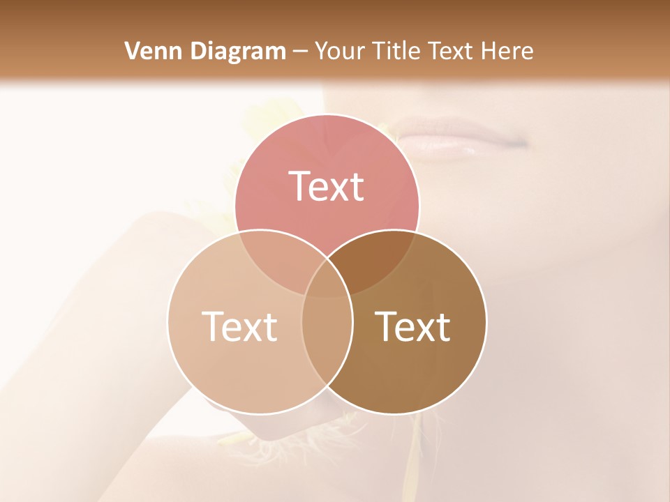 Portrait Of Girl With Yellow Feathers Over White Background PowerPoint Template