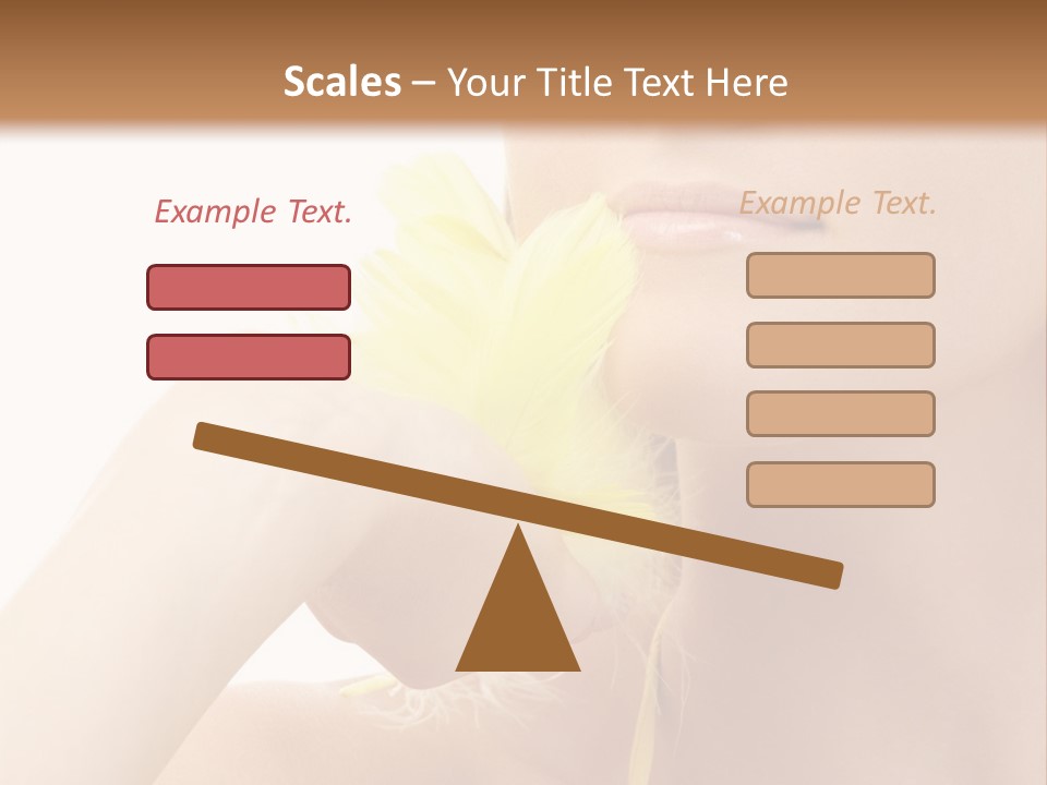 Portrait Of Girl With Yellow Feathers Over White Background PowerPoint Template