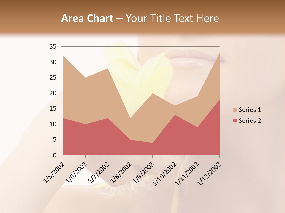 Portrait Of Girl With Yellow Feathers Over White Background PowerPoint Template