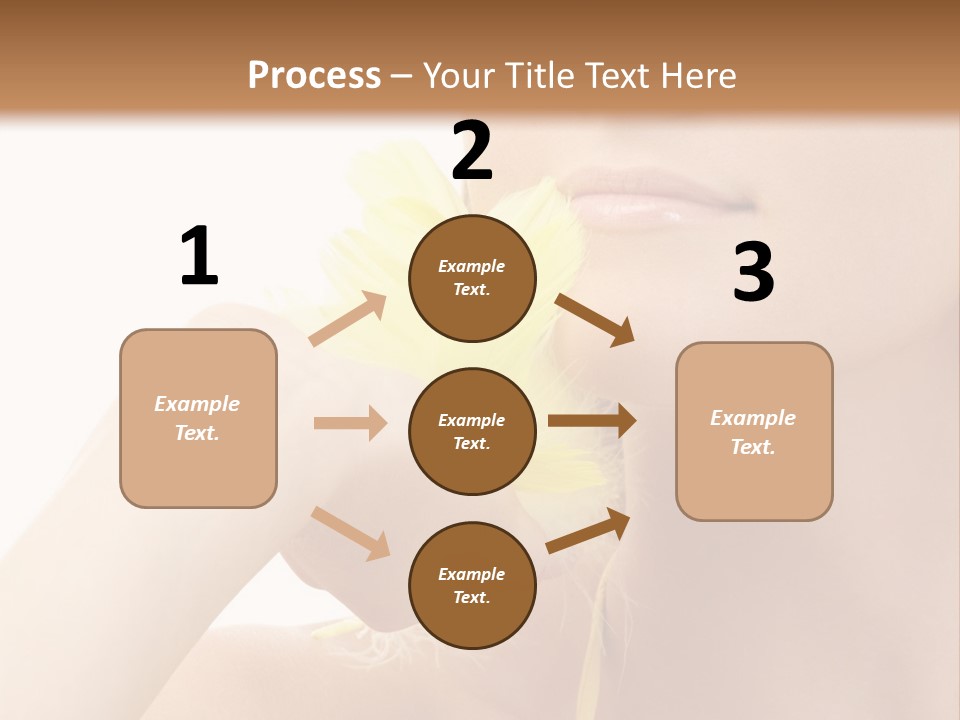 Portrait Of Girl With Yellow Feathers Over White Background PowerPoint Template