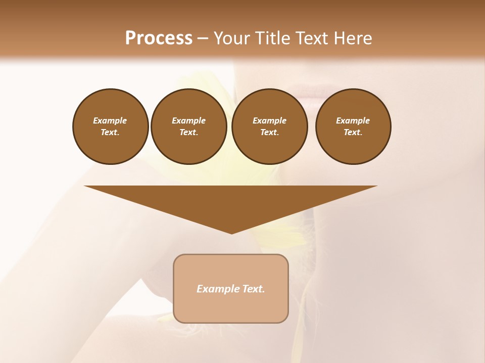 Portrait Of Girl With Yellow Feathers Over White Background PowerPoint Template