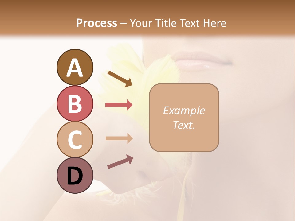 Portrait Of Girl With Yellow Feathers Over White Background PowerPoint Template