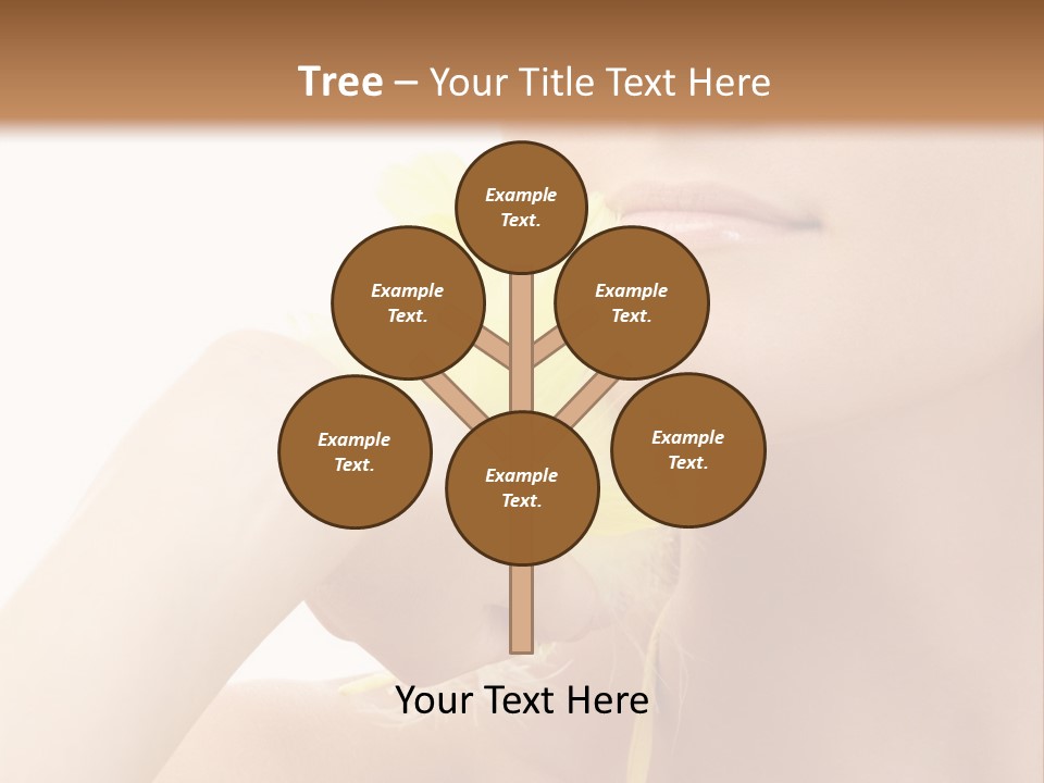 Portrait Of Girl With Yellow Feathers Over White Background PowerPoint Template