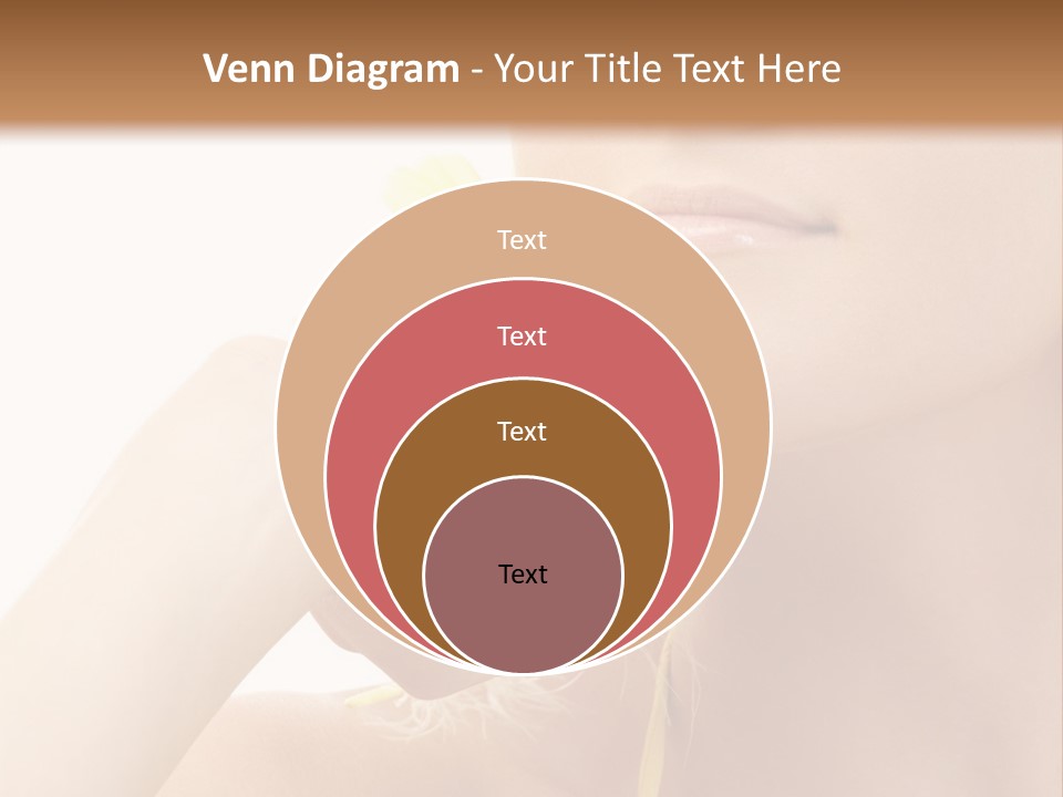 Portrait Of Girl With Yellow Feathers Over White Background PowerPoint Template