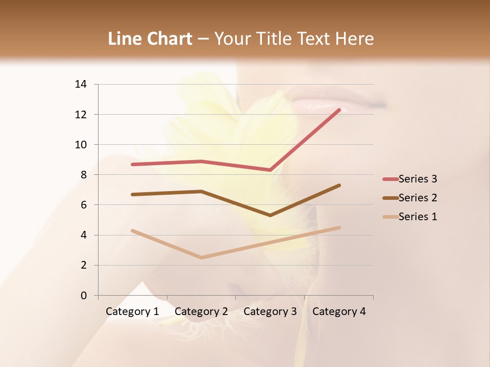 Portrait Of Girl With Yellow Feathers Over White Background PowerPoint Template