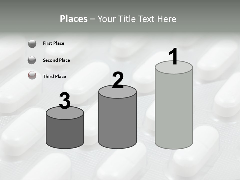 Background Of White Headache Pills In Blisters PowerPoint Template