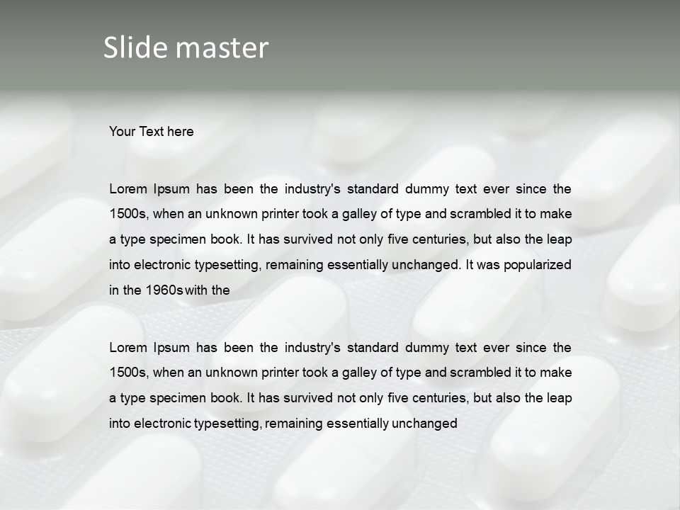 Background Of White Headache Pills In Blisters PowerPoint Template