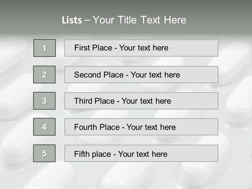 Background Of White Headache Pills In Blisters PowerPoint Template