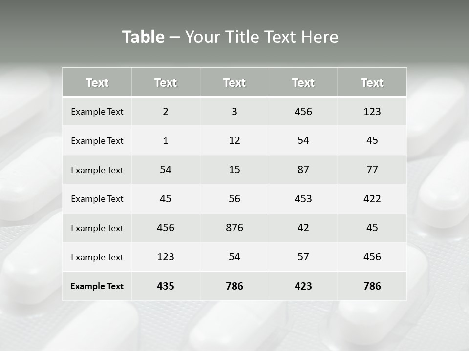 Background Of White Headache Pills In Blisters PowerPoint Template